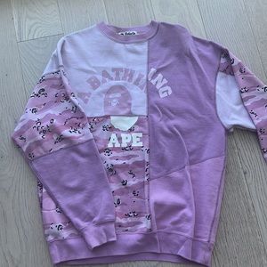 Bape pink crew neck